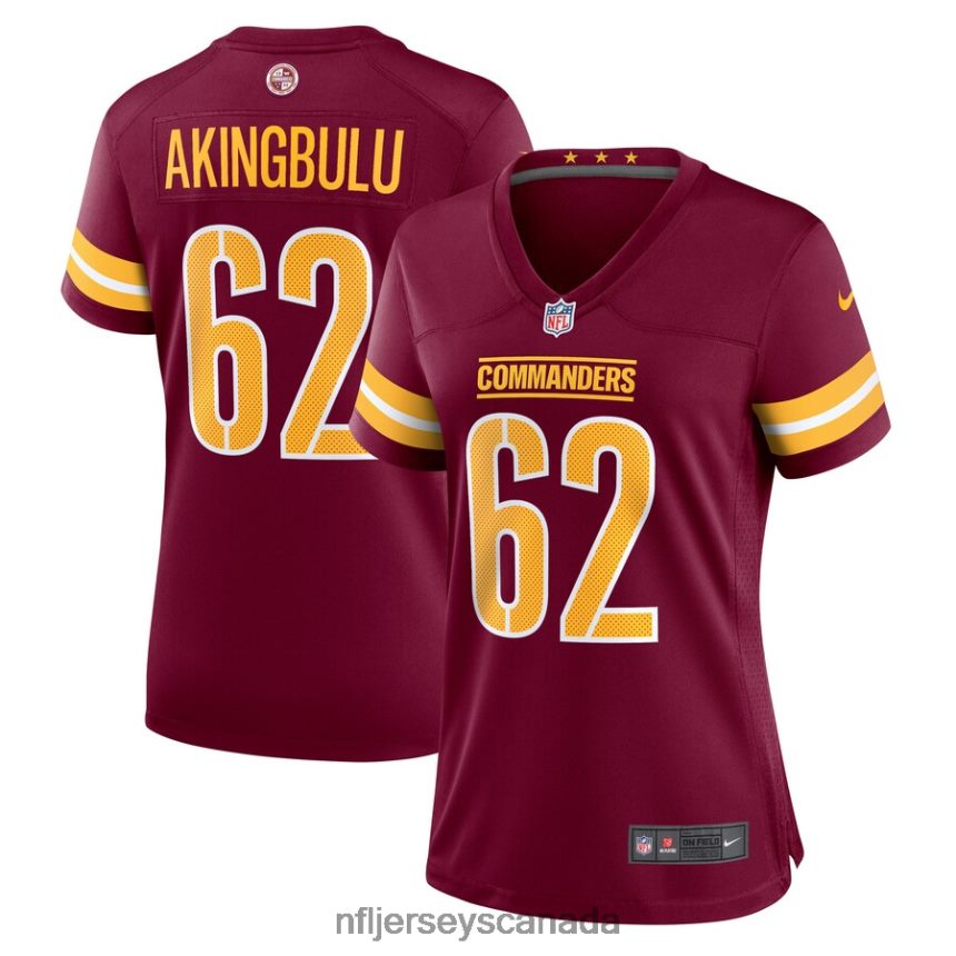Women Washington Commanders Alex Akingbulu Nike Burgundy Game Player Jersey Clothing NFL TBXFR65735