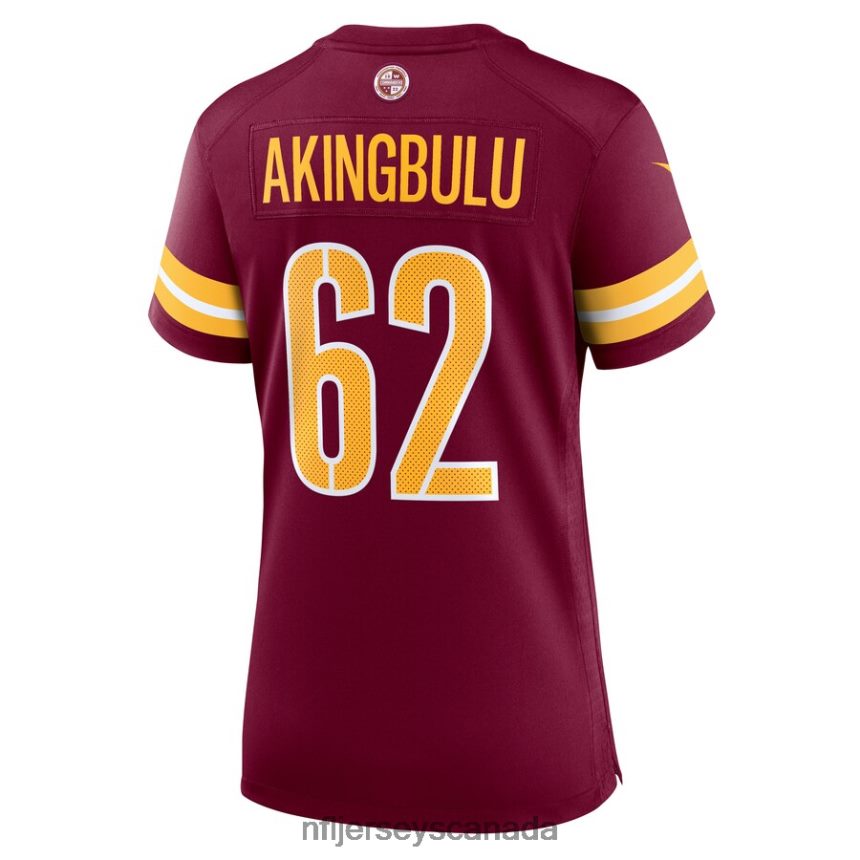 Women Washington Commanders Alex Akingbulu Nike Burgundy Game Player Jersey Clothing NFL TBXFR65735