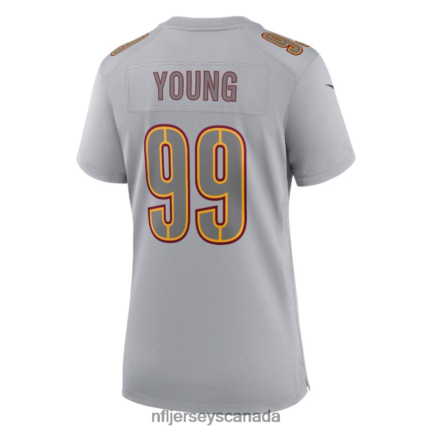 Women Washington Commanders Chase Young Nike Gray Atmosphere Fashion Game Jersey Clothing NFL TBXFR66229