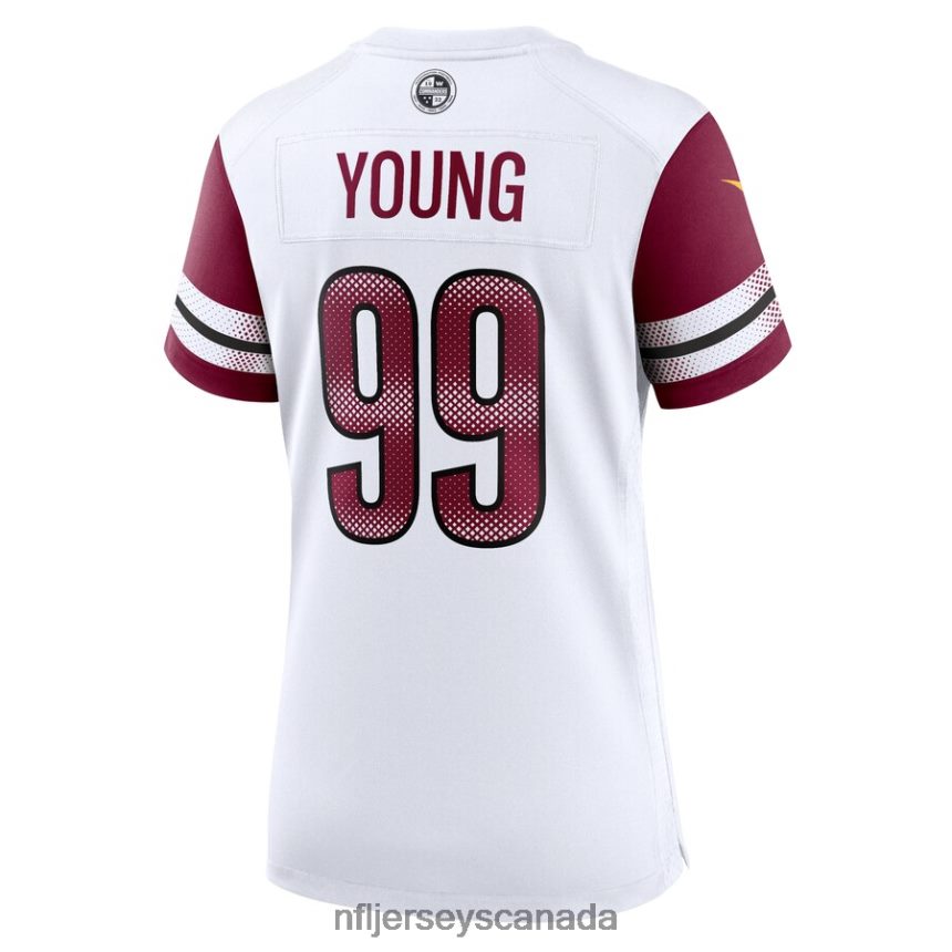 Women Washington Commanders Chase Young Nike White Game Jersey Clothing NFL TBXFR64708