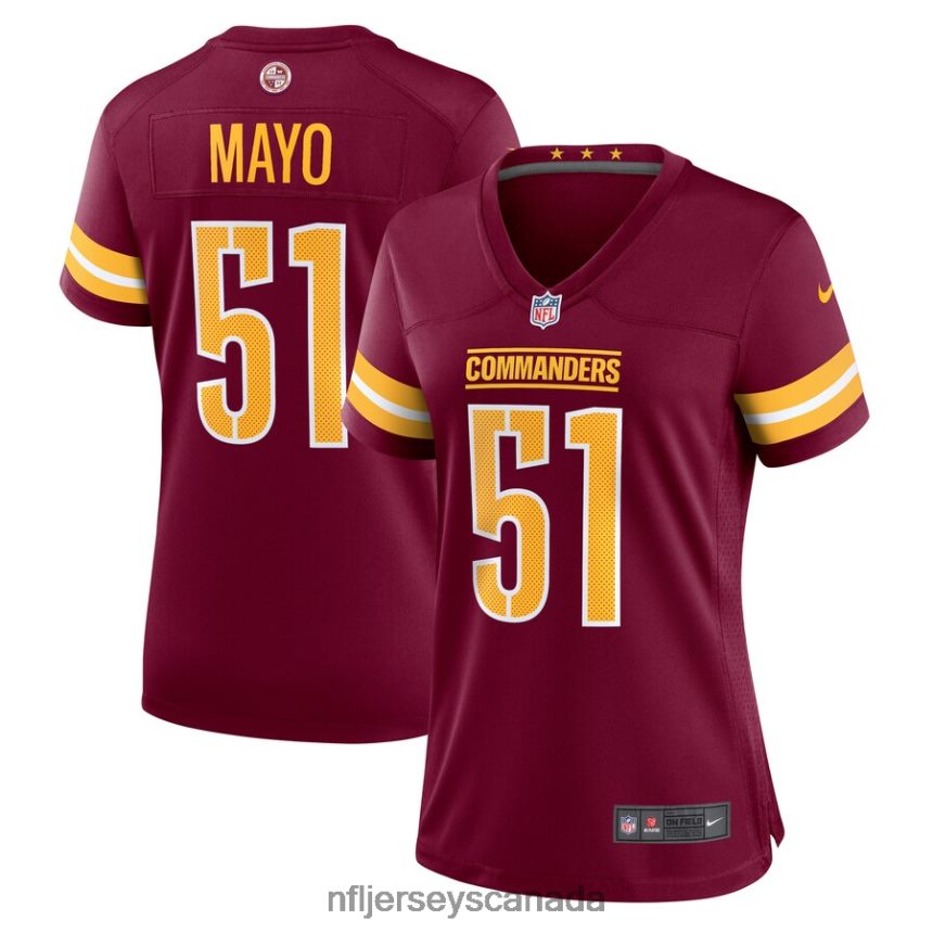 Women Washington Commanders David Mayo Nike Burgundy Game Player Jersey Clothing NFL TBXFR65806