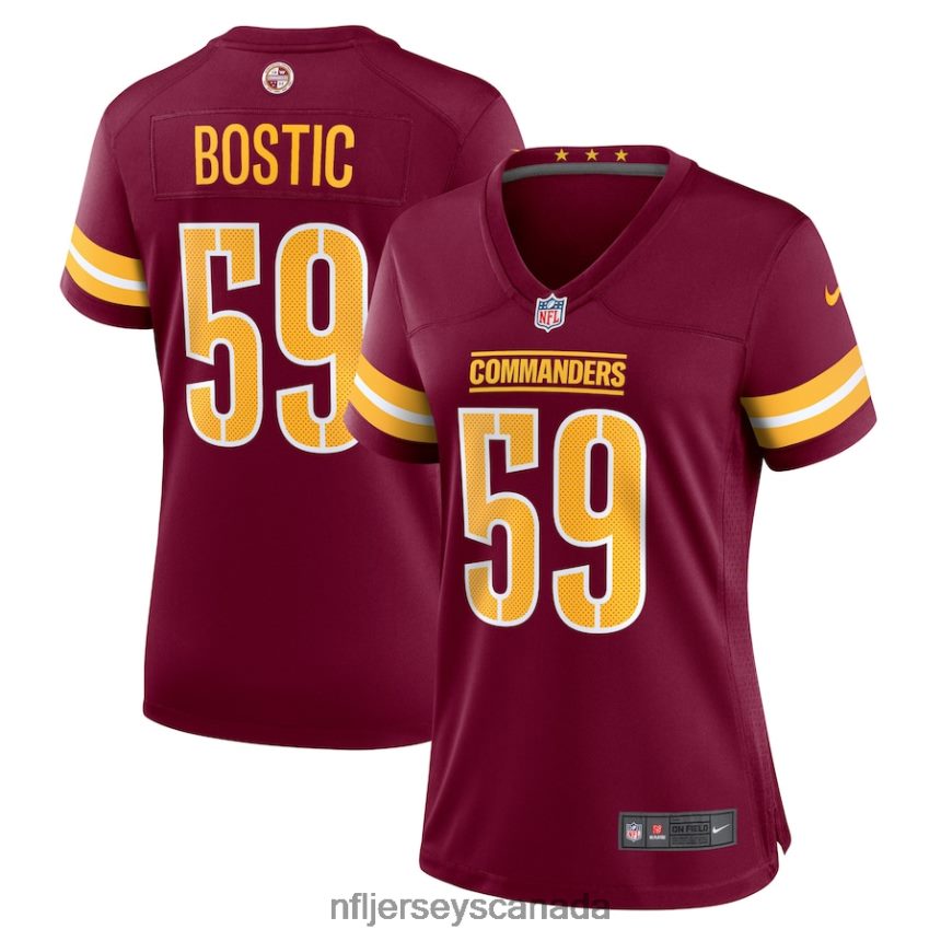 Women Washington Commanders Jon Bostic Nike Burgundy Game Player Jersey Clothing NFL TBXFR66688