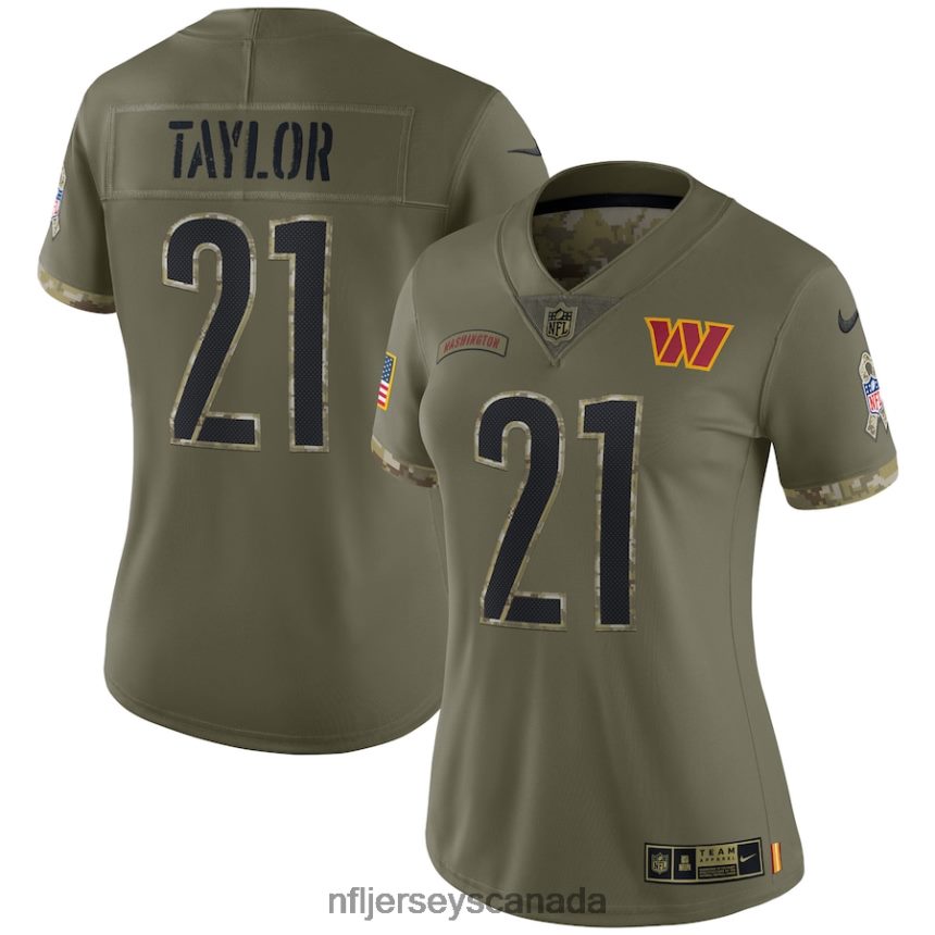 Women Washington Commanders Sean Taylor Nike Olive 2022 Salute To Service Retired Player Limited Jersey Clothing NFL TBXFR66934