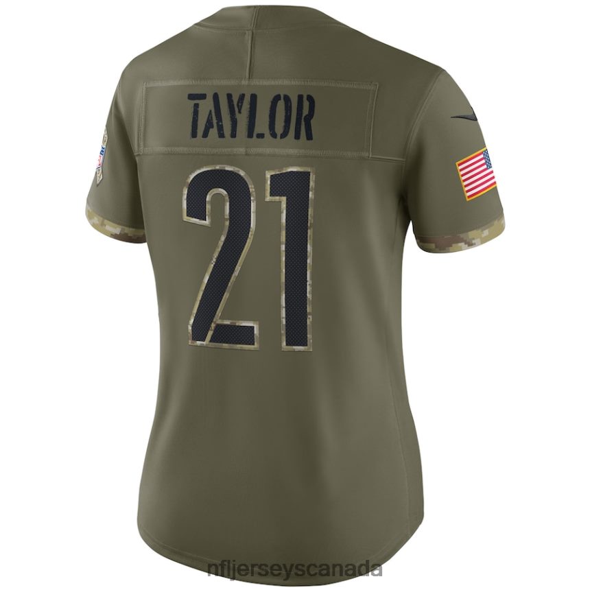 Women Washington Commanders Sean Taylor Nike Olive 2022 Salute To Service Retired Player Limited Jersey Clothing NFL TBXFR66934