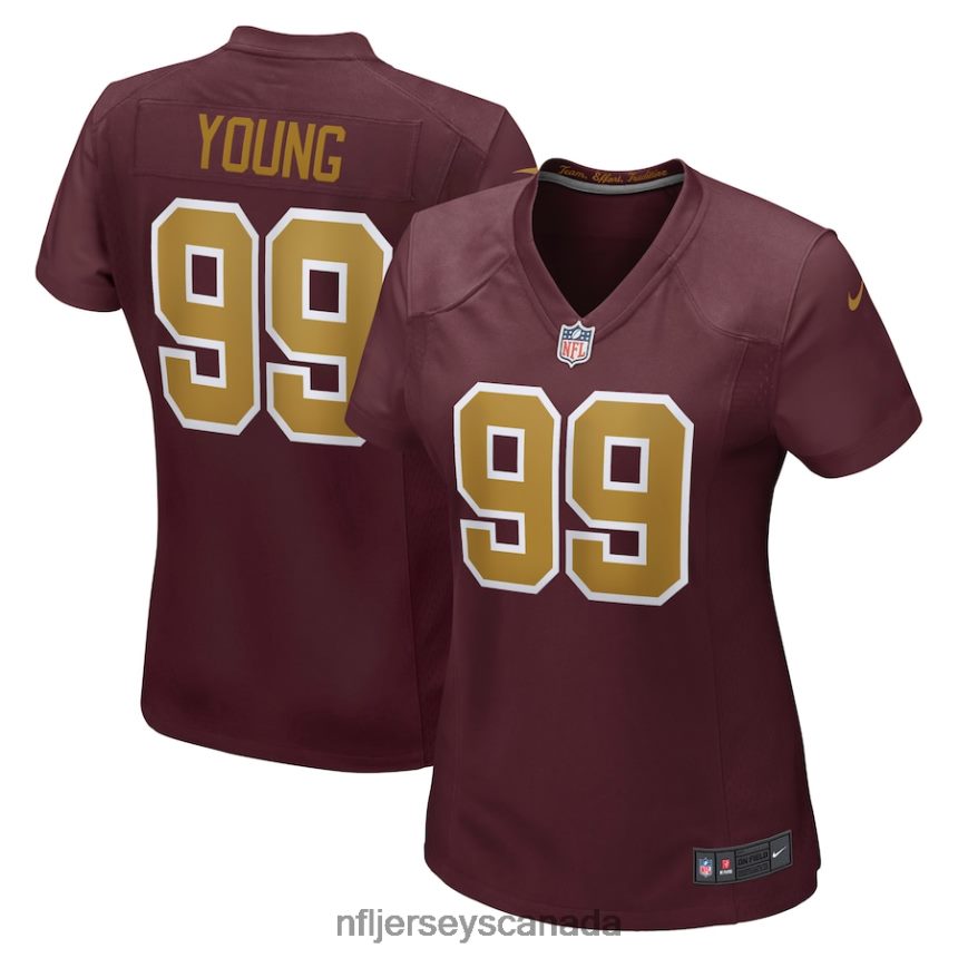 Women Washington Football Team Chase Young Nike Burgundy Alternate Game Jersey Clothing NFL TBXFR64837