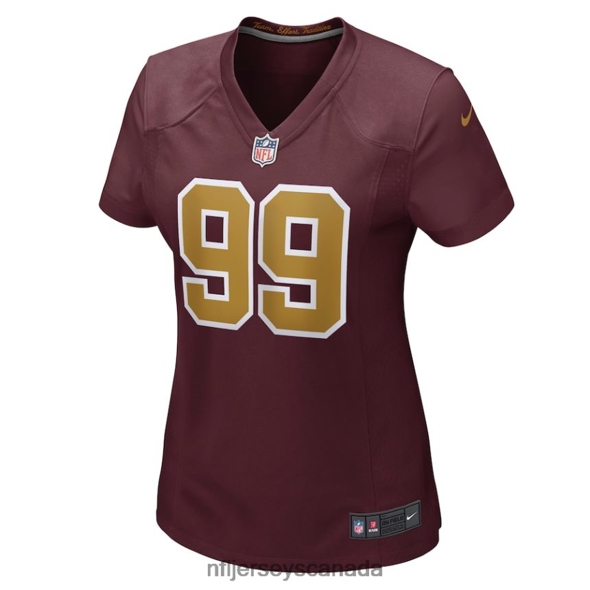 Women Washington Football Team Chase Young Nike Burgundy Alternate Game Jersey Clothing NFL TBXFR64837