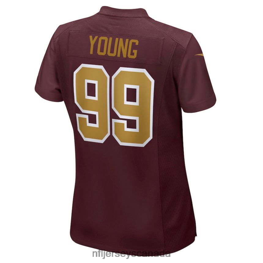 Women Washington Football Team Chase Young Nike Burgundy Alternate Game Jersey Clothing NFL TBXFR64837