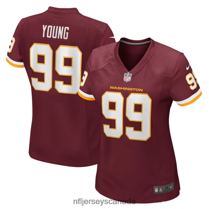 Women Washington Football Team Chase Young Nike Burgundy Game Jersey Clothing NFL TBXFR64614