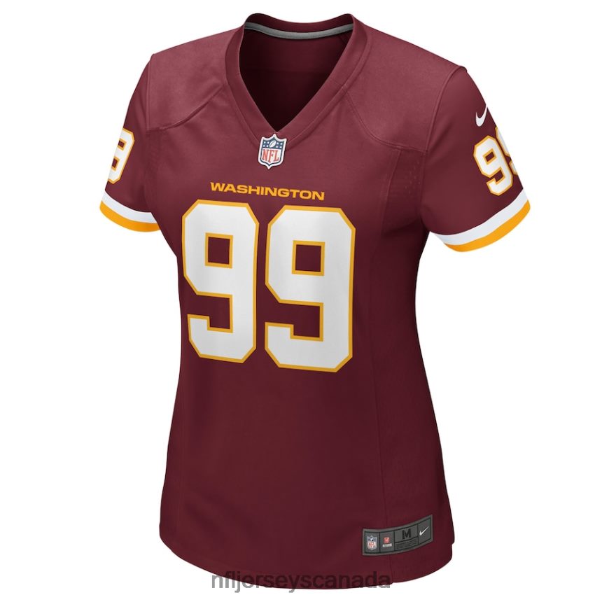 Women Washington Football Team Chase Young Nike Burgundy Game Jersey Clothing NFL TBXFR64614