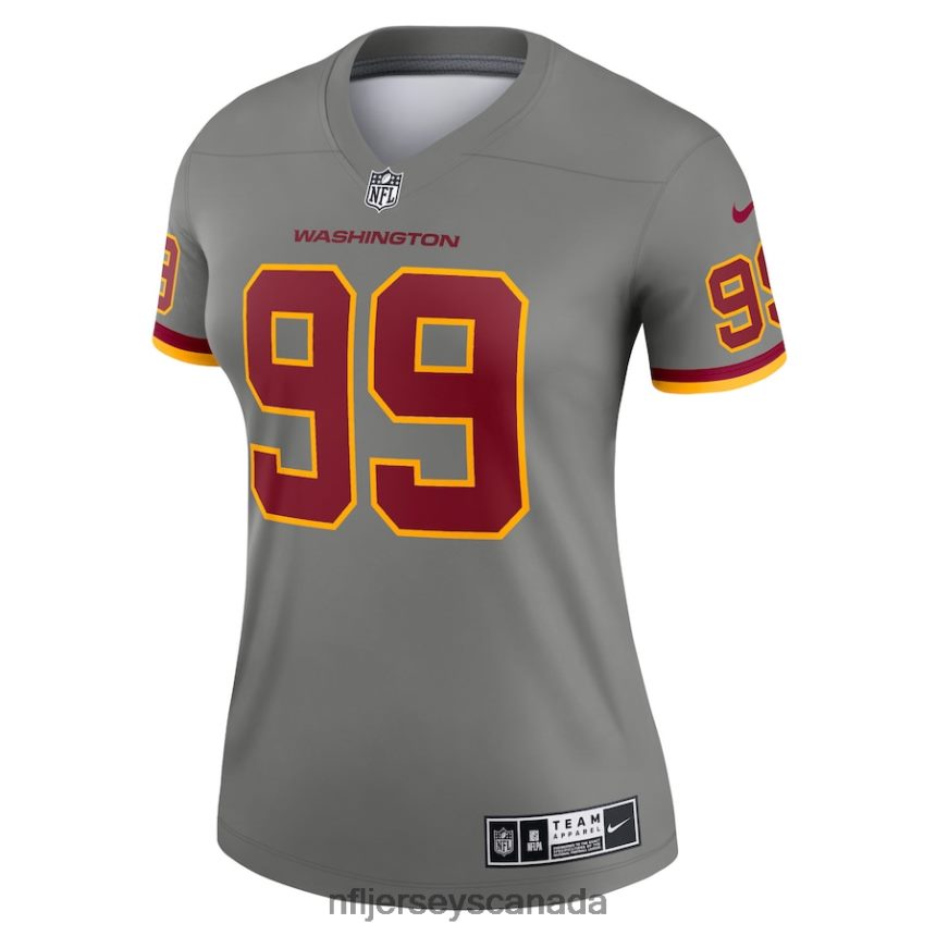 Women Washington Football Team Chase Young Nike Gray Inverted Legend Jersey Clothing NFL TBXFR63176
