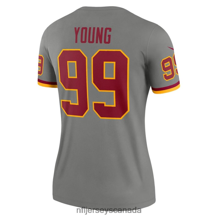 Women Washington Football Team Chase Young Nike Gray Inverted Legend Jersey Clothing NFL TBXFR63176