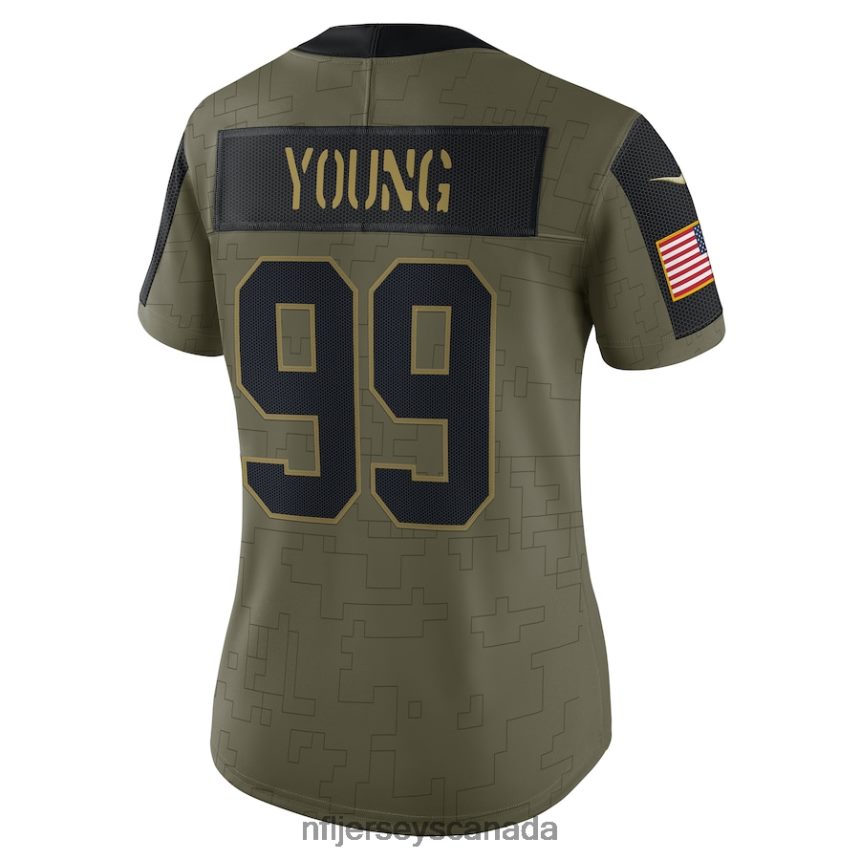 Women Washington Football Team Chase Young Nike Olive 2021 Salute To Service Limited Player Jersey Clothing NFL TBXFR64031