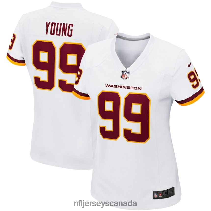 Women Washington Football Team Chase Young Nike White Game Player Jersey Clothing NFL TBXFR64181
