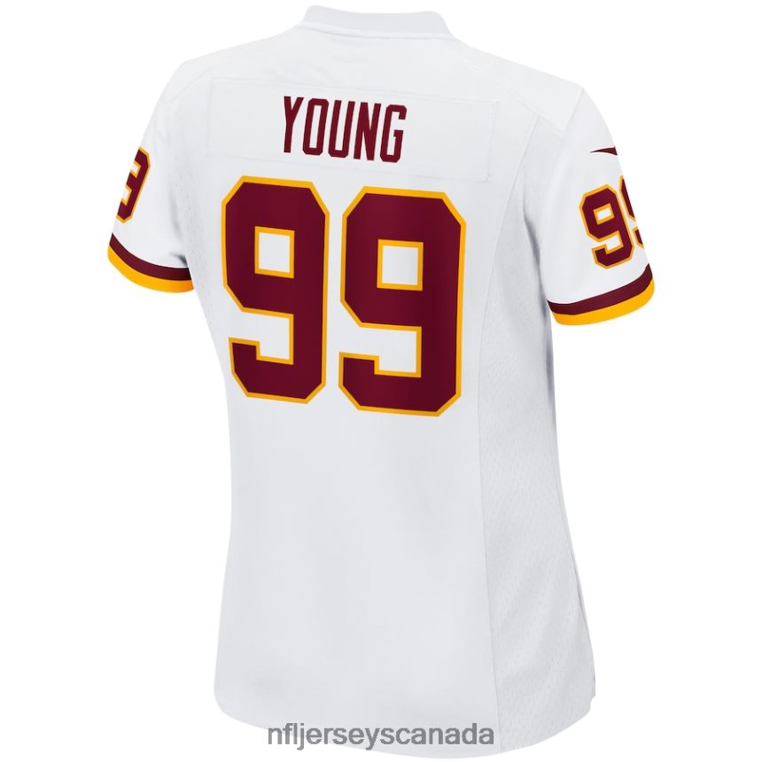 Women Washington Football Team Chase Young Nike White Game Player Jersey Clothing NFL TBXFR64181