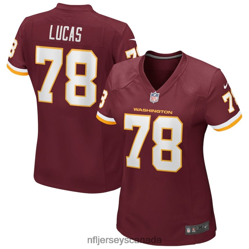 Women Washington Football Team Cornelius Lucas Nike Burgundy Game Player Jersey Clothing NFL TBXFR65898