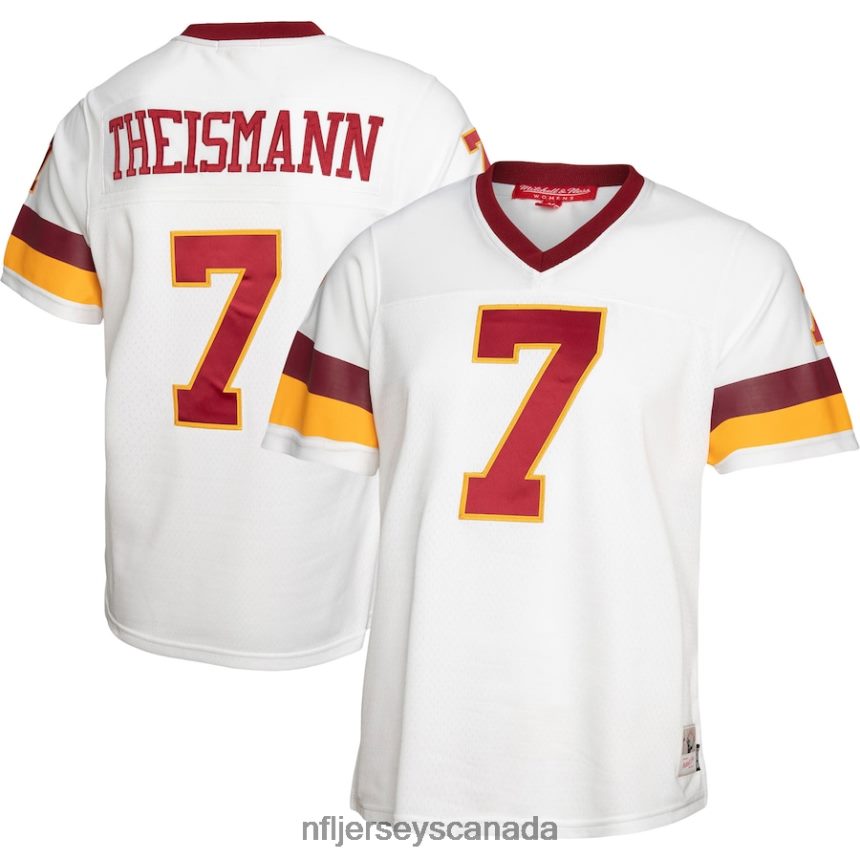Women Washington Football Team Joe Theismann Mitchell  Ness White Legacy Replica Player Jersey Clothing NFL TBXFR64679