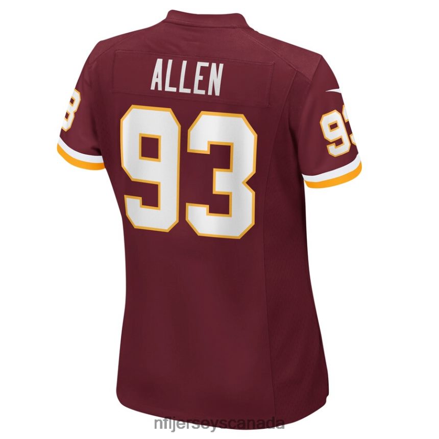 Women Washington Football Team Jonathan Allen Nike Burgundy Game Player Jersey Clothing NFL TBXFR65839