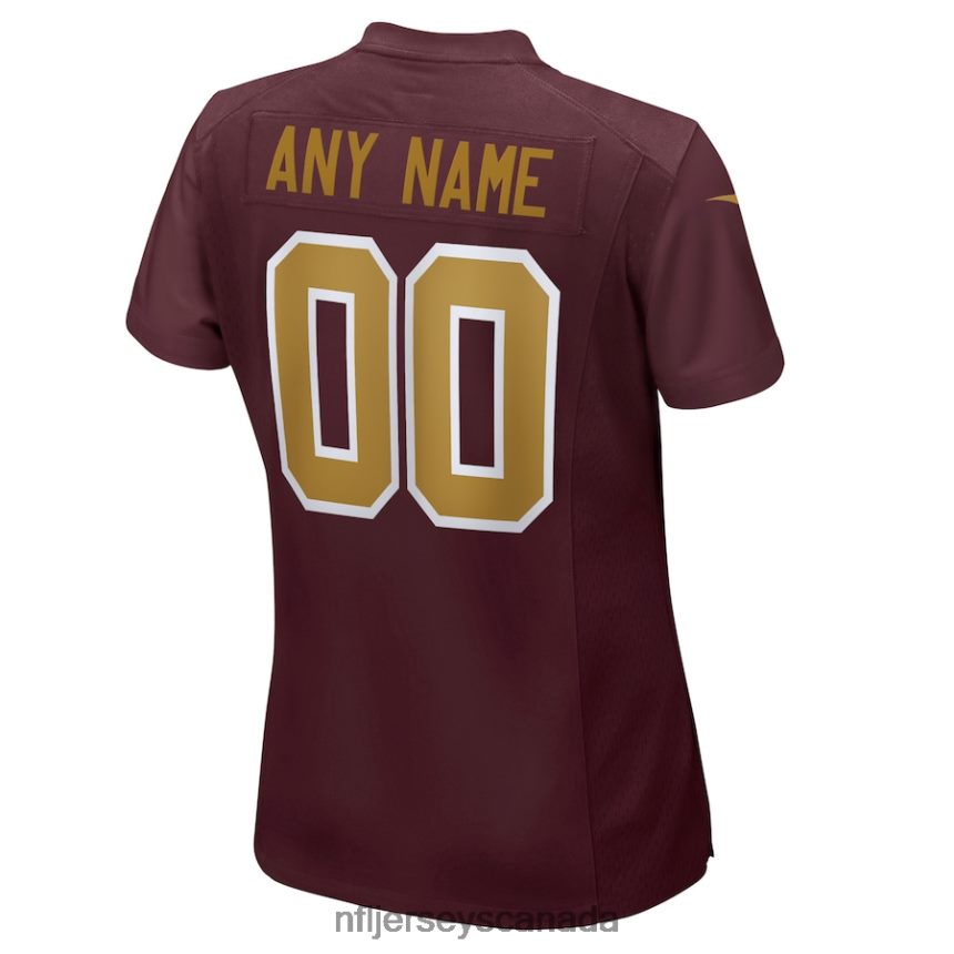 Women Washington Football Team Nike Burgundy Alternate Custom Jersey Clothing NFL TBXFR64556
