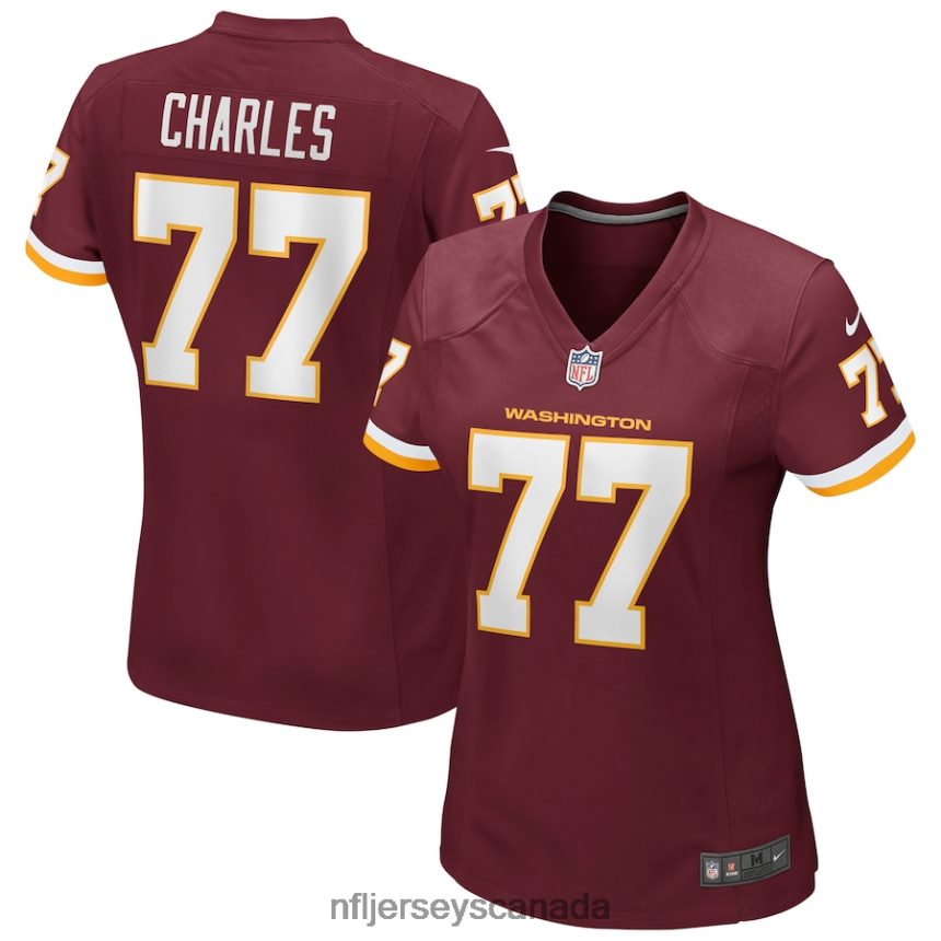 Women Washington Football Team Saahdiq Charles Nike Burgundy Game Player Jersey Clothing NFL TBXFR66669