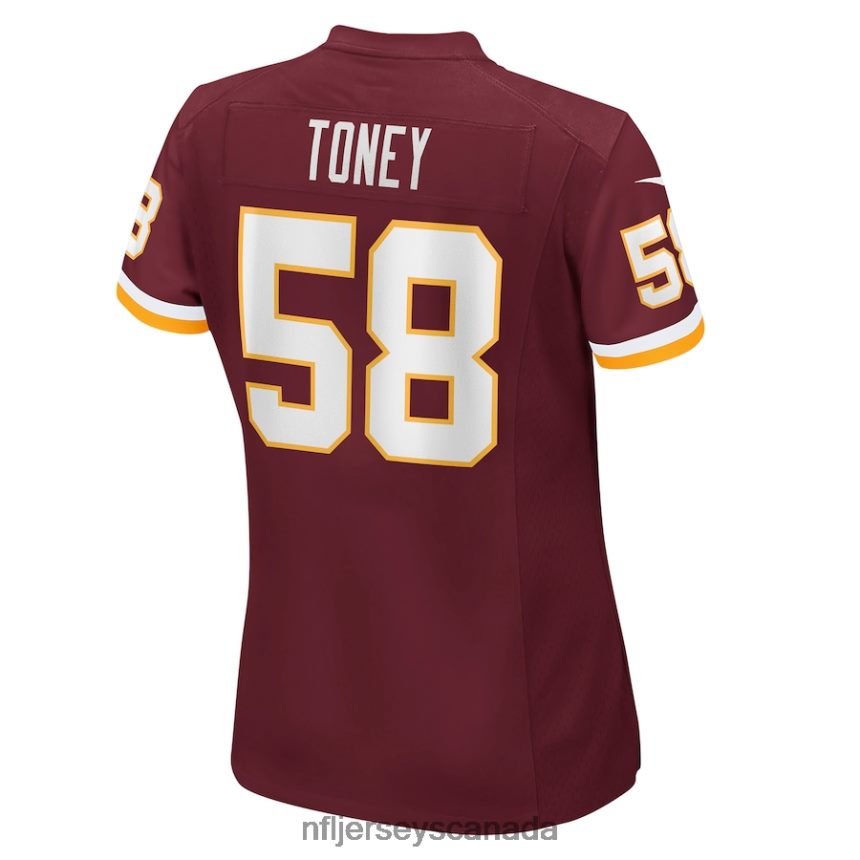 Women Washington Football Team Shaka Toney Nike Burgundy Game Jersey Clothing NFL TBXFR65858