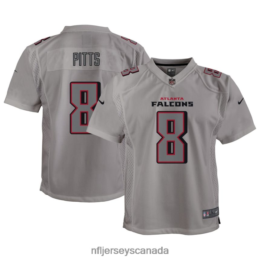 Youth Atlanta Falcons Kyle Pitts Nike Gray Atmosphere Game Jersey Clothing NFL TBXFR63226