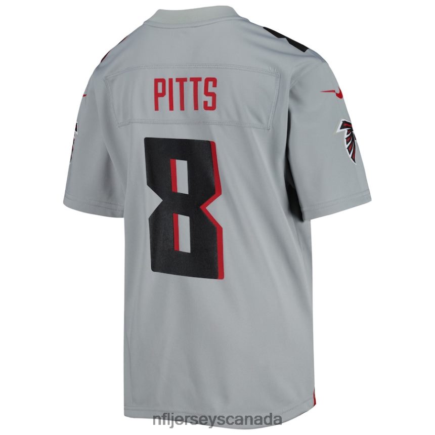 Youth Atlanta Falcons Kyle Pitts Nike Gray Inverted Game Jersey Clothing NFL TBXFR63443