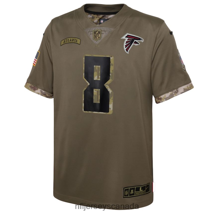 Youth Atlanta Falcons Kyle Pitts Nike Olive 2022 Salute To Service Player Limited Jersey Clothing NFL TBXFR64089