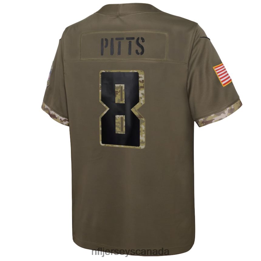 Youth Atlanta Falcons Kyle Pitts Nike Olive 2022 Salute To Service Player Limited Jersey Clothing NFL TBXFR64089