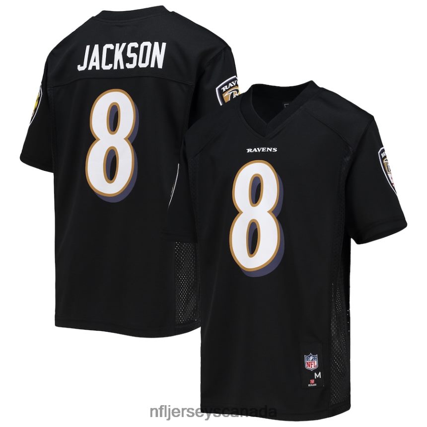 Youth Baltimore Ravens Lamar Jackson Black Replica Player Jersey Clothing NFL TBXFR62541
