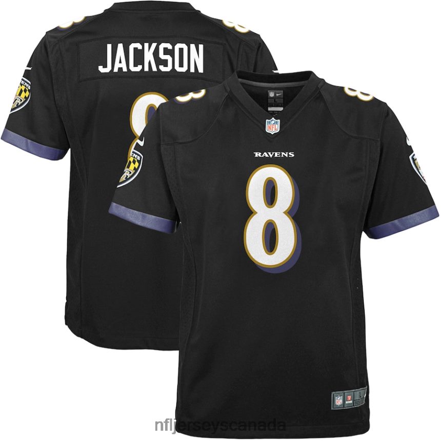 Youth Baltimore Ravens Lamar Jackson Nike Black Game Jersey Clothing NFL TBXFR6396