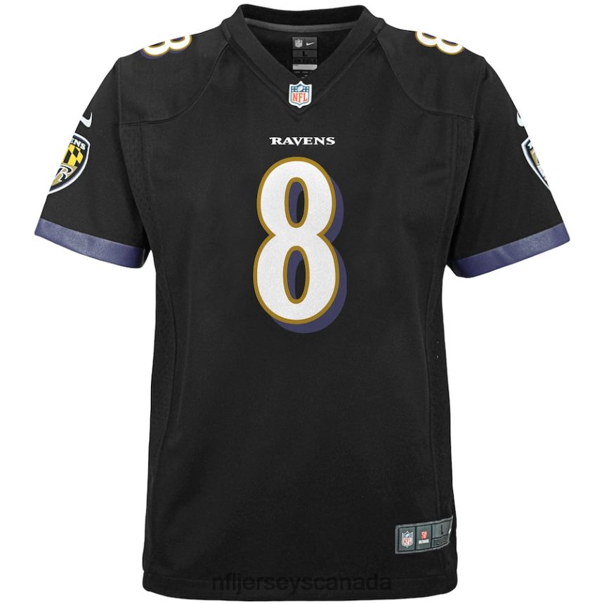 Youth Baltimore Ravens Lamar Jackson Nike Black Game Jersey Clothing NFL TBXFR6396