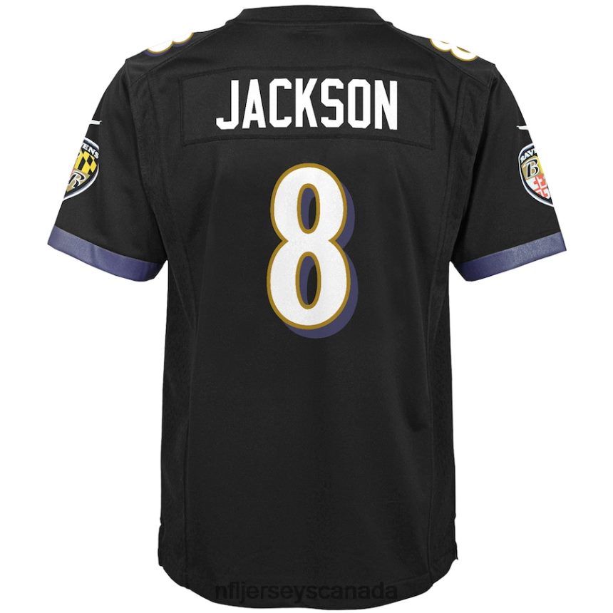 Youth Baltimore Ravens Lamar Jackson Nike Black Game Jersey Clothing NFL TBXFR6396