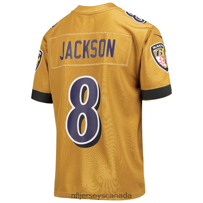 Youth Baltimore Ravens Lamar Jackson Nike Gold Inverted Game Jersey Clothing NFL TBXFR62958