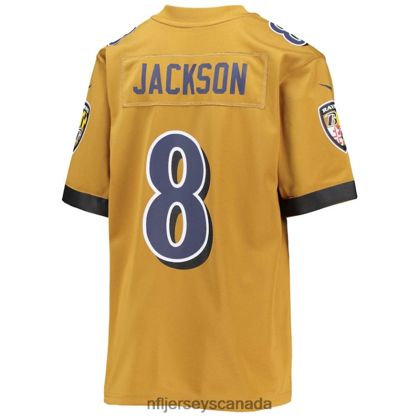 Youth Baltimore Ravens Lamar Jackson Nike Gold Inverted Team Game Jersey Clothing NFL TBXFR62643