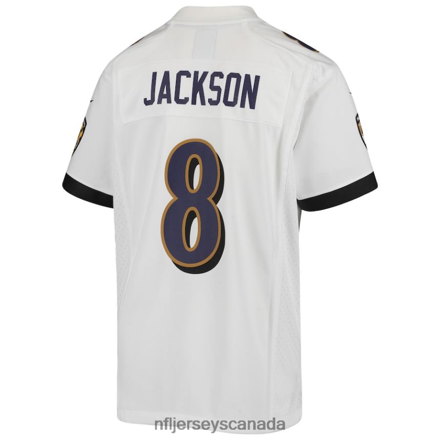 Youth Baltimore Ravens Lamar Jackson Nike White Game Jersey Clothing NFL TBXFR63404