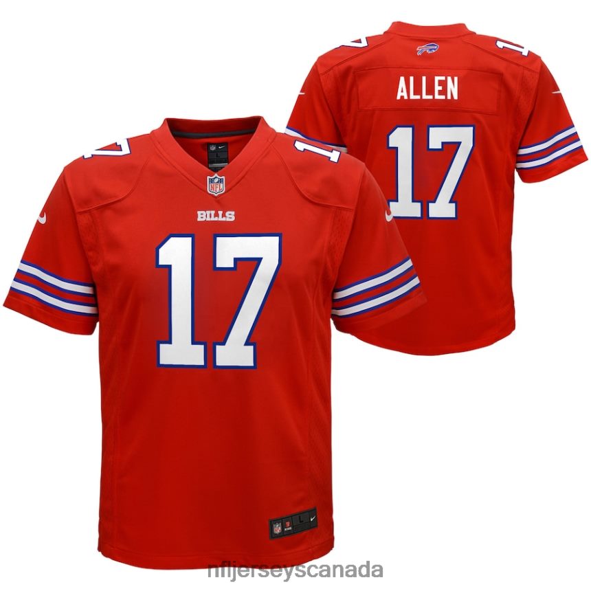 Youth Buffalo Bills Josh Allen Nike Red 2nd Alternate Player Game Jersey Clothing NFL TBXFR6246