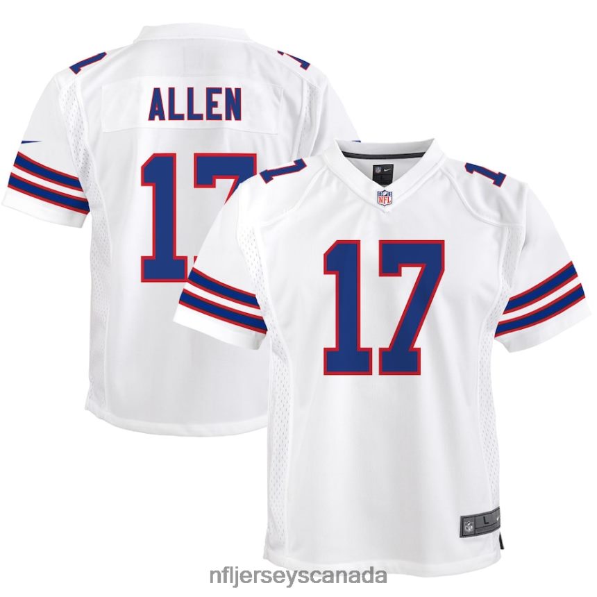 Youth Buffalo Bills Josh Allen Nike White Game Player Jersey Clothing NFL TBXFR61140
