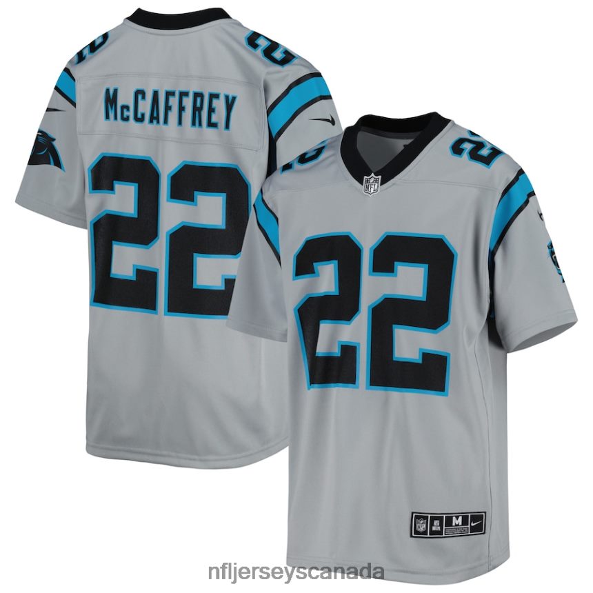 Youth Carolina Panthers Christian McCaffrey Nike Silver Inverted Team Game Jersey Clothing NFL TBXFR62785