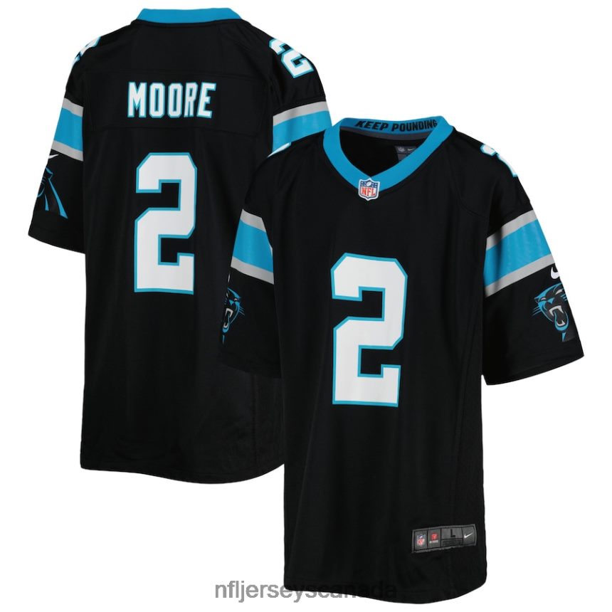 Youth Carolina Panthers DJ Moore Nike Black Game Jersey Clothing NFL TBXFR66750