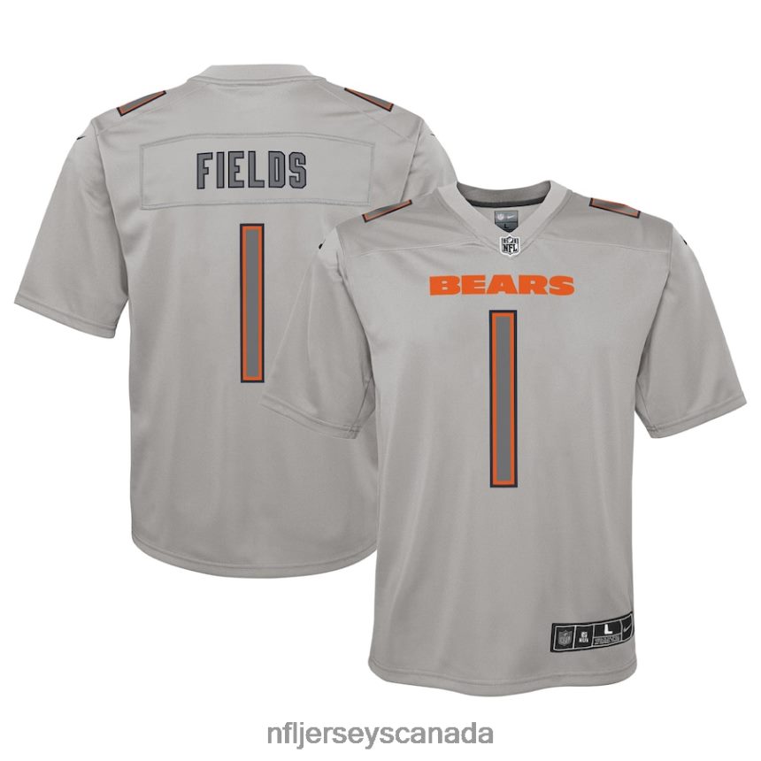 Youth Chicago Bears Justin Fields Nike Gray Atmosphere Game Jersey Clothing NFL TBXFR61646