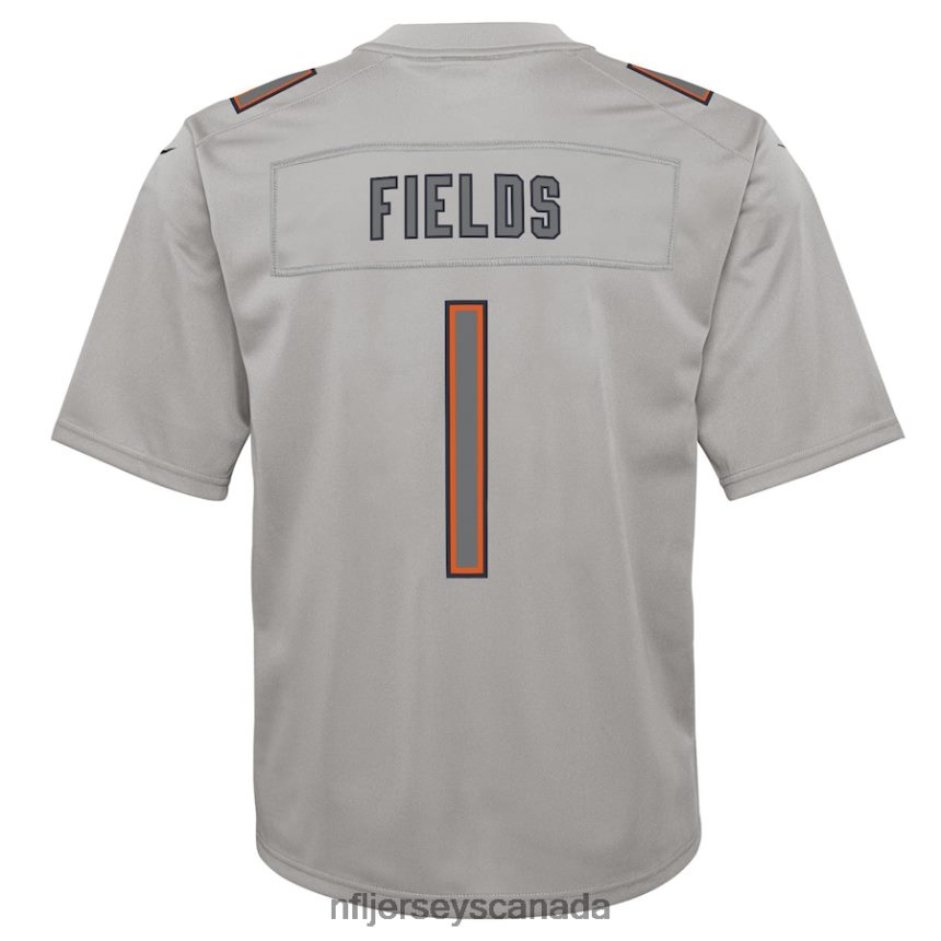 Youth Chicago Bears Justin Fields Nike Gray Atmosphere Game Jersey Clothing NFL TBXFR61646