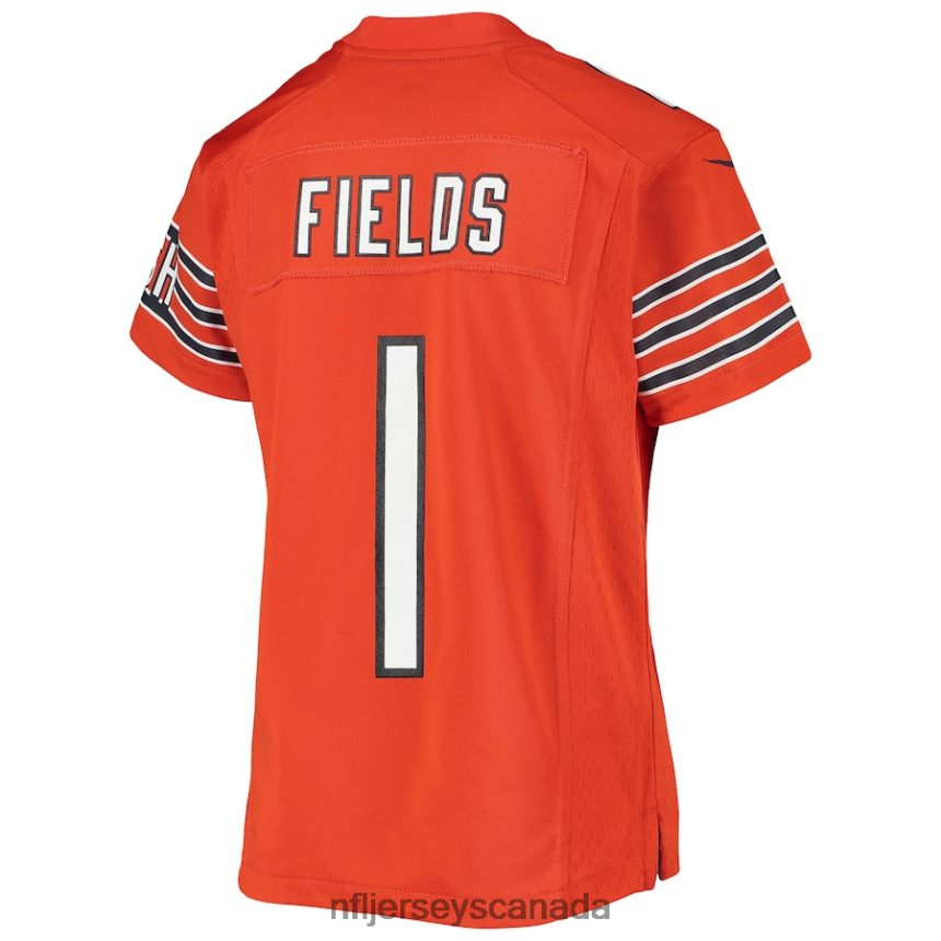 Youth Chicago Bears Justin Fields Nike Orange Game Jersey Clothing NFL TBXFR6352