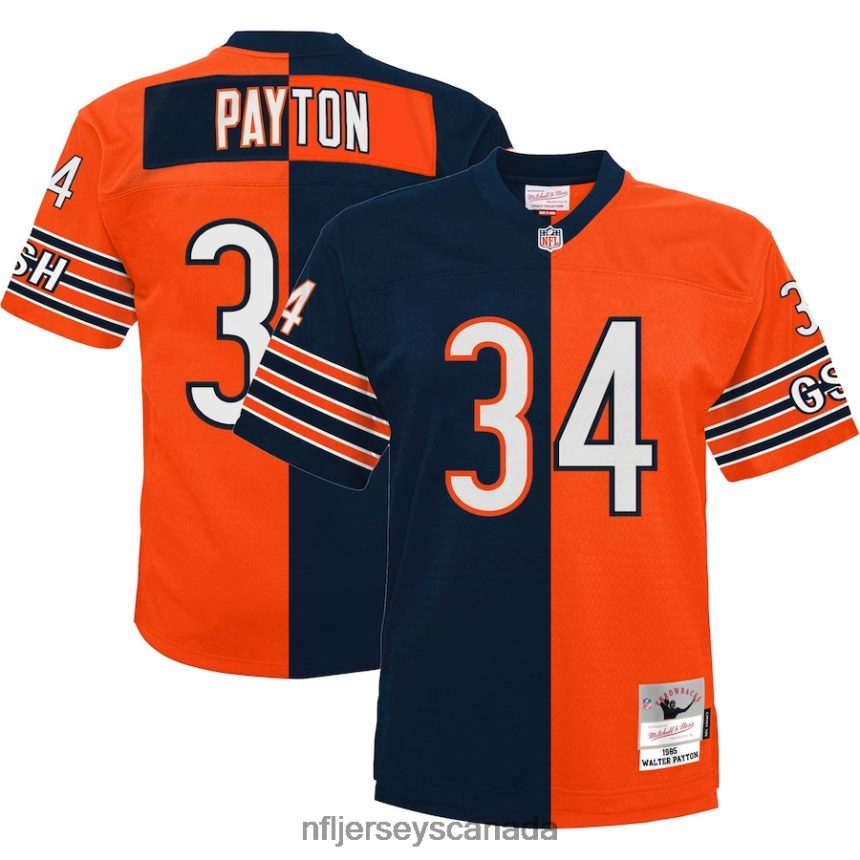 Youth Chicago Bears Walter Payton Mitchell  Ness Navy/Orange Split Legacy Jersey Clothing NFL TBXFR61824