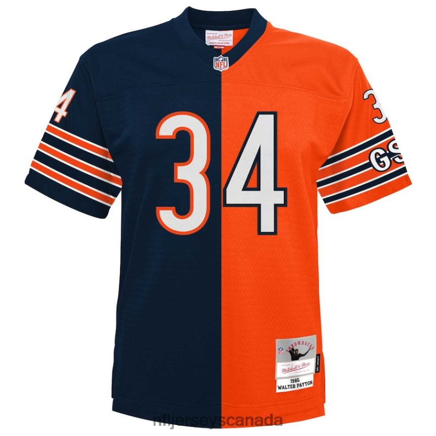Youth Chicago Bears Walter Payton Mitchell  Ness Navy/Orange Split Legacy Jersey Clothing NFL TBXFR61824