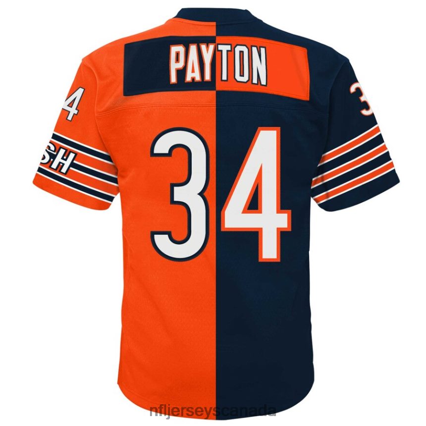 Youth Chicago Bears Walter Payton Mitchell  Ness Navy/Orange Split Legacy Jersey Clothing NFL TBXFR61824
