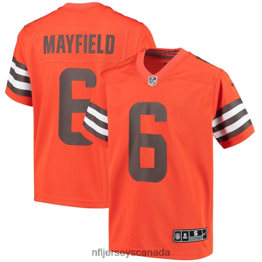 Youth Cleveland Browns Baker Mayfield Nike Orange Inverted Team Game Jersey Clothing NFL TBXFR63193