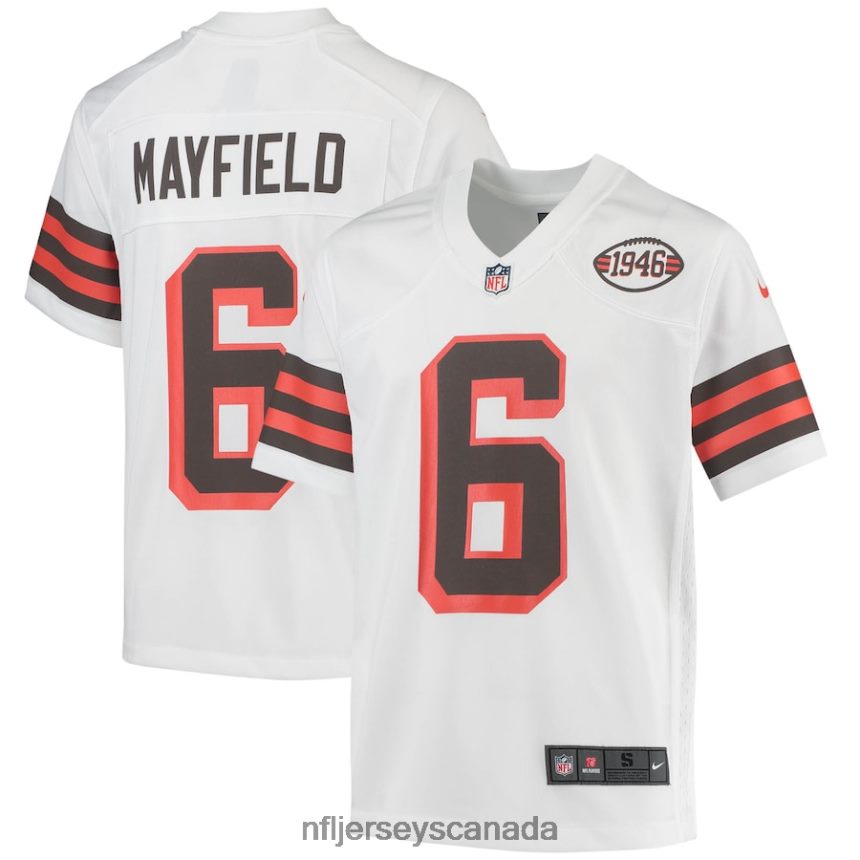 Youth Cleveland Browns Baker Mayfield Nike White 1946 Collection Alternate Game Jersey Clothing NFL TBXFR62987