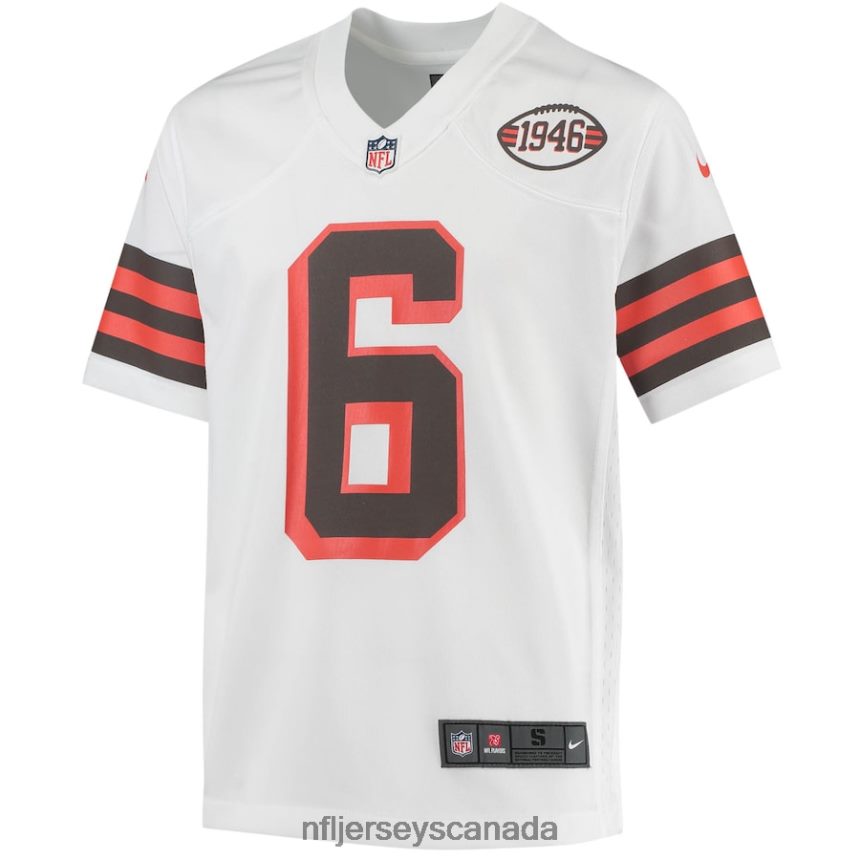 Youth Cleveland Browns Baker Mayfield Nike White 1946 Collection Alternate Game Jersey Clothing NFL TBXFR62987