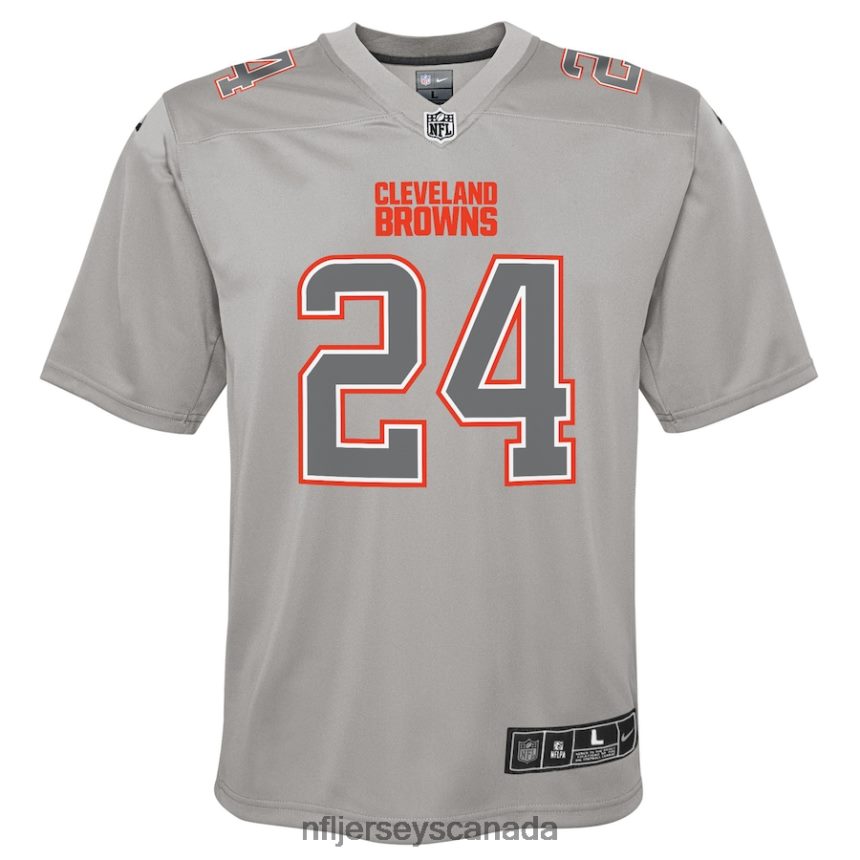 Youth Cleveland Browns Nick Chubb Nike Gray Atmosphere Game Jersey Clothing NFL TBXFR62512
