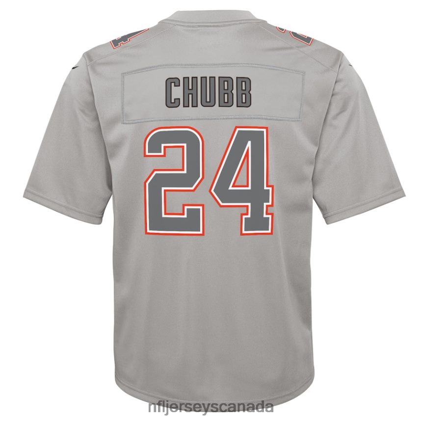 Youth Cleveland Browns Nick Chubb Nike Gray Atmosphere Game Jersey Clothing NFL TBXFR62512